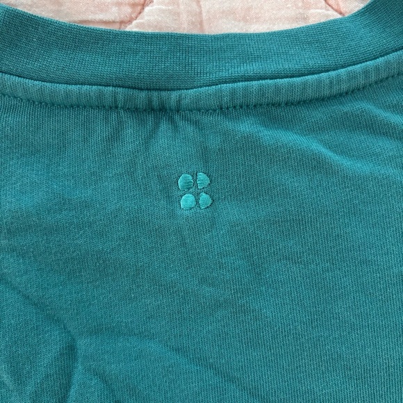 Sweaty Betty After Class Crop Teal crew neck Sweater size XXS - Picture 2 of 5